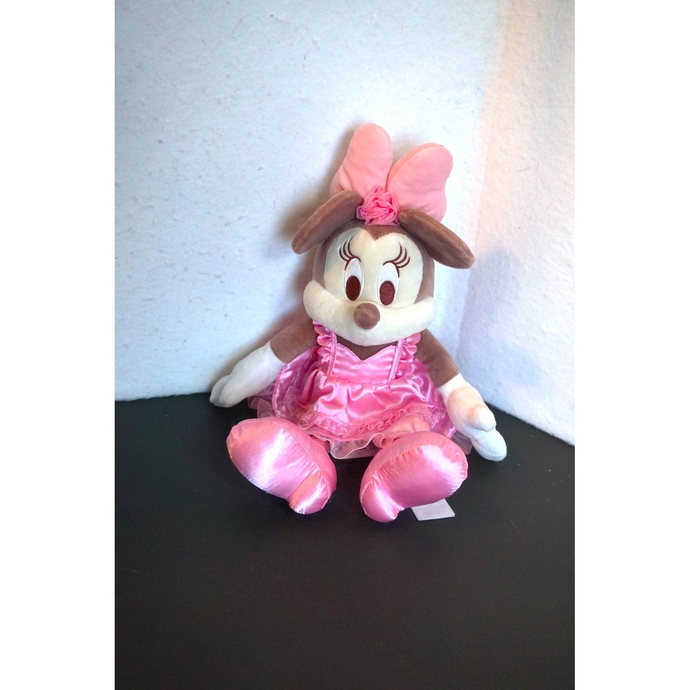 Disney Parks Minnie Mouse Ballerina Plush 15 Inch Pink Tutu Stuffed Animal